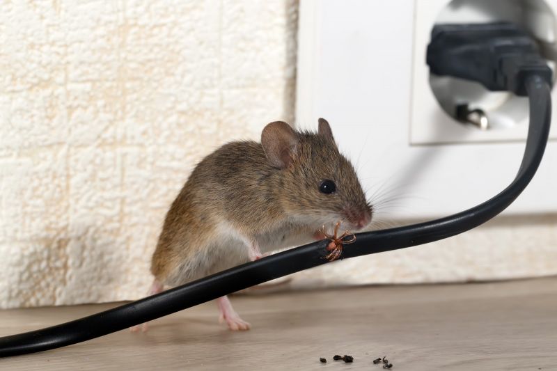 Image of a mouse chewing on a wire