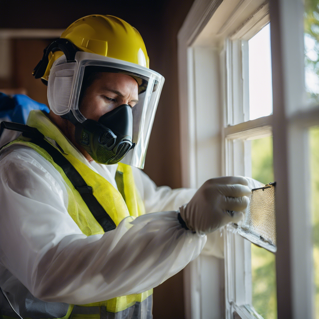 An image showing a professional wearing protective gear, sealing off gaps in a Tulsa home renovation project
